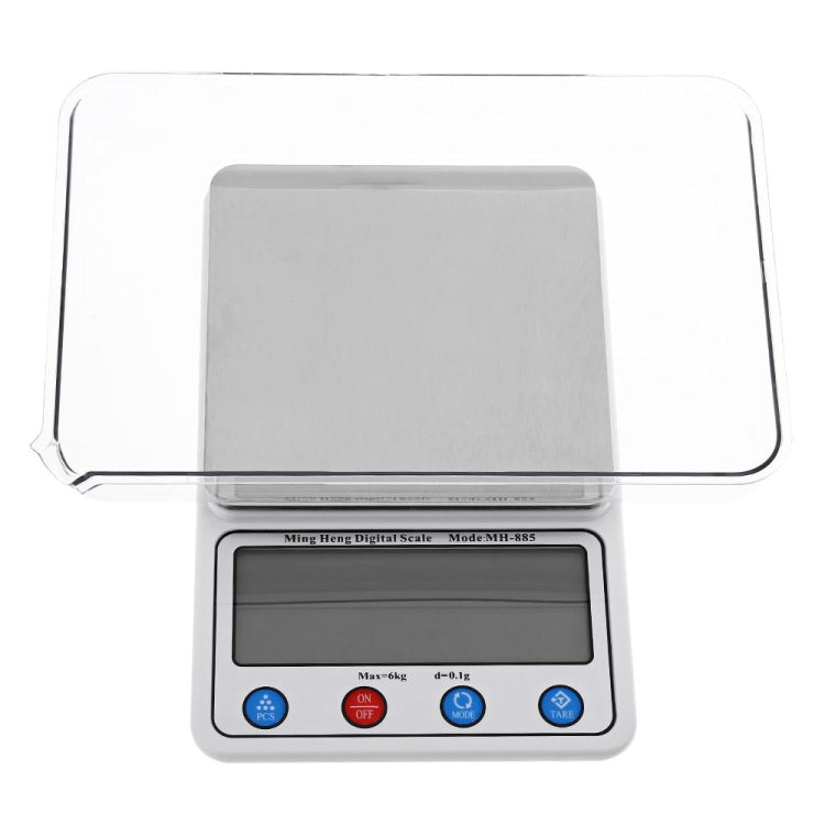 MH-885 6Kg x 0.1g High Accuracy Digital Electronic Portable Kitchen Scale Balance Device with 4.5 inch LCD Screen, 6Kg/0.1g