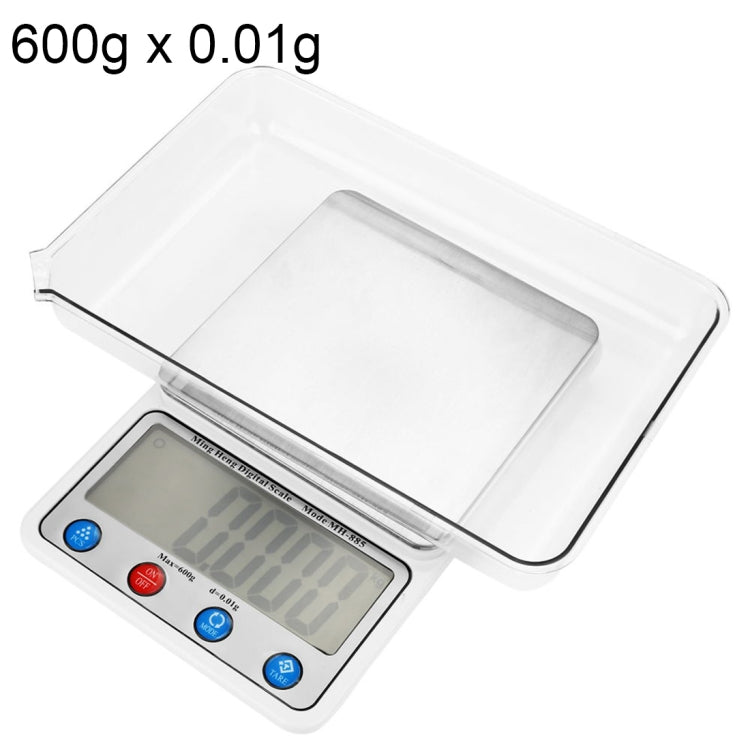 MH-885 600g x 0.01g High Accuracy Digital Electronic Portable Kitchen Scale Balance Device with 4.5 inch LCD Screen, 600g/0.01g