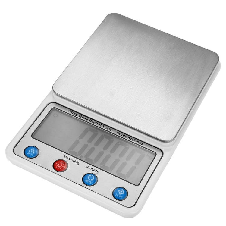 MH-885 600g x 0.01g High Accuracy Digital Electronic Portable Kitchen Scale Balance Device with 4.5 inch LCD Screen, 600g/0.01g