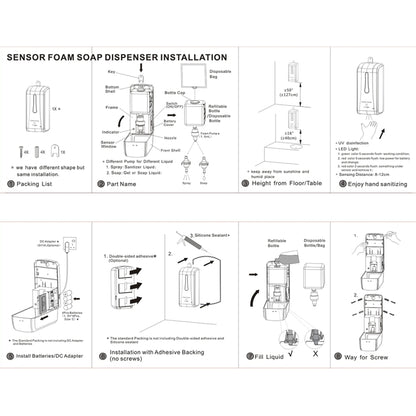 N2001 1000ml Wall-mounted Drip Induction Hand Sanitizer Soap Dispenser with Safety Lock, Soap Dispenser
