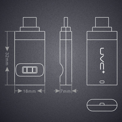 مصابيح مبيدة للجراثيم محمولة للغاية من النوع C / USB-C، معقم بالأشعة فوق البنفسجية للهواتف الذكية، من النوع C