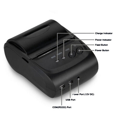 طابعة إيصالات حرارية بتقنية بلوتوث POS-5802 (أسود)، POS-5802