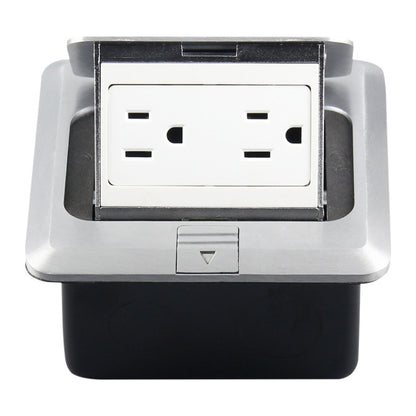 Hidden Pop-up Aluminum Alloy Computer Floor Socket with Cover Bottom Box, US Plug