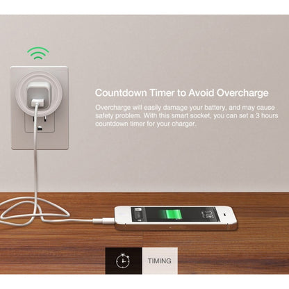 SA-003 10A Mini WiFi Plug Timing Smart Socket Works with Alexa & Google Home, AC 100-240V, US Plug, SA-003