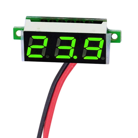 10 PCS 0.28 inch 2 Wires Adjustable Digital Voltage Meter, Color Light Display, Measure Voltage: DC 2.5-30V
