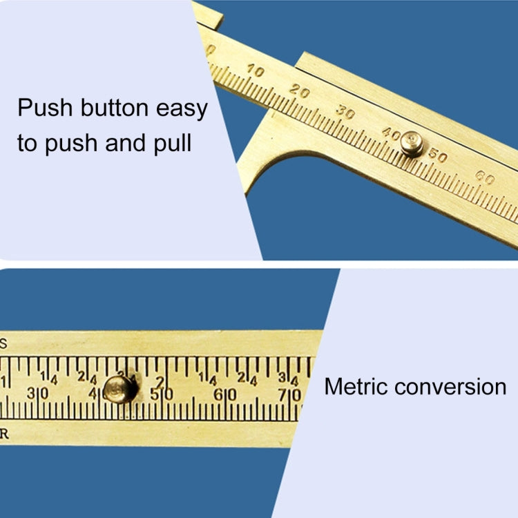 Portable Mini Brass Sliding 100mm Gauge Vernier Bead Jewelry Measuring Caliper, 100mm