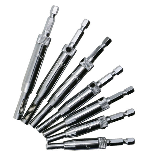 7 PCS/Set Doors Self Centering Hinge Tapper Core Drill Bit Set Hole Puncher Woodworking Tools(5/64,7/64,9/64,11/64,13/64,1/4 inch,5mm), 7 PCS/Set
