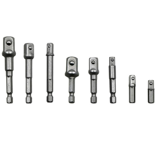 8 PCS/Set Socket Bit Extension Bar Hex Shank Adapter Drill Nut Driver Power Drill Bit, 1/4(65/50/30/25mm), 3/8(65/50mm), 1/2(73/50mm), 8 PCS/Set Length:65-73mm