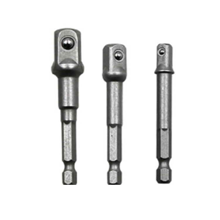 3 PCS/Set Socket Bit Extension Bar Hex Shank Adapter Drill Nut Driver Power Drill Bit(1/4, 3/8, 1/2 inch), Length:65-73mm, 3 PCS/Set Length:65-73mm