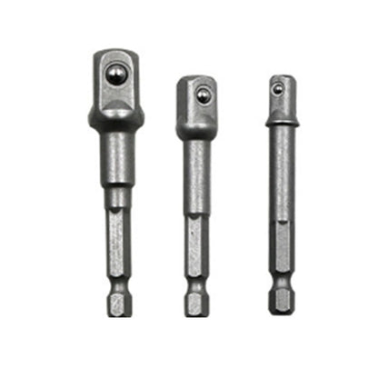 3 PCS/Set Socket Bit Extension Bar Hex Shank Adapter Drill Nut Driver Power Drill Bit(1/4, 3/8, 1/2 inch), Length:65-73mm, 3 PCS/Set Length:65-73mm