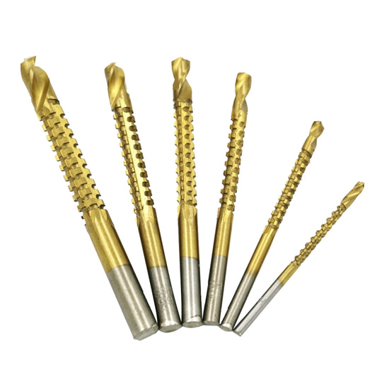 6 PCS/Set High Speed Steel Straight Shank Twist Drill Bit for Drilling Metal, Wood and Plastics, 6 PCS/Set Twist Drill