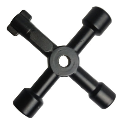 4 in 1 Multifunctional Cross Key Wrench with Circle Triangle Square Shape, 4 in 1 Silver, 4 in 1 Black