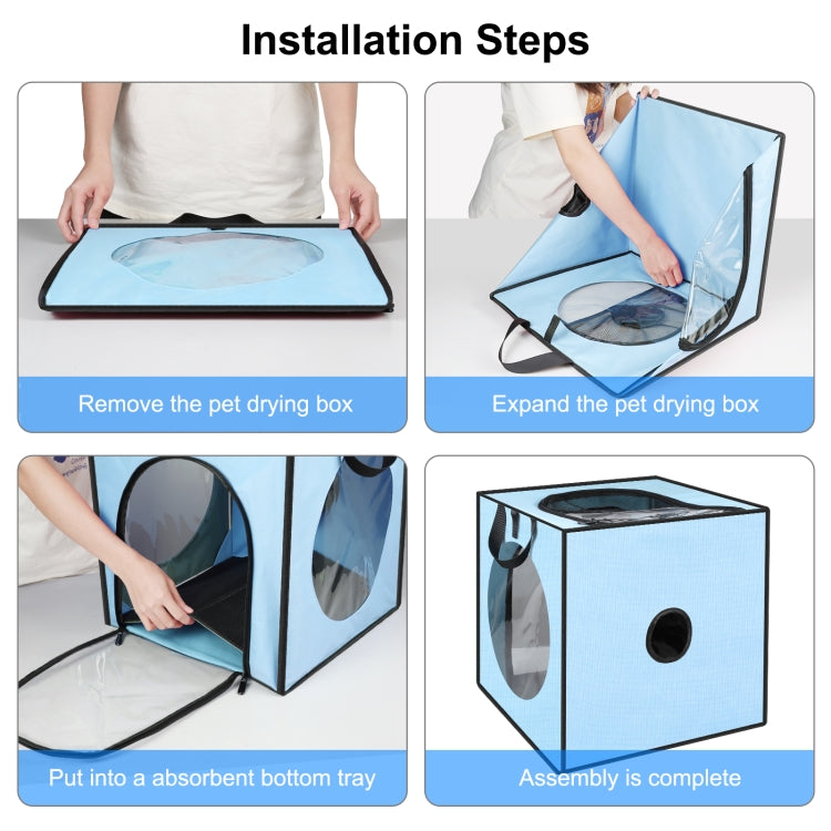 FUNADD Pet Bath Drying Box Portable Folding Dryer Cage, Suitable for Pets up to 5kg