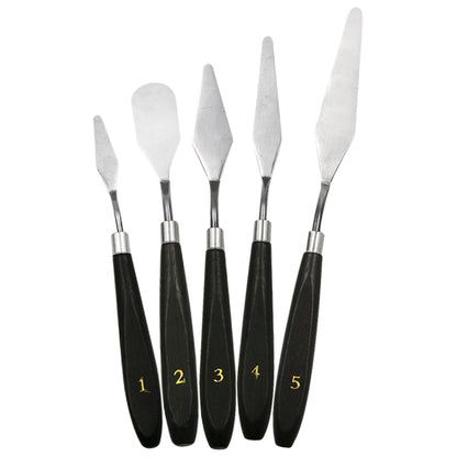 5 in 1 QST EXPRESS Art Supplies Paint Toning Stainless Steel Scraper, 5 in 1 (Black)