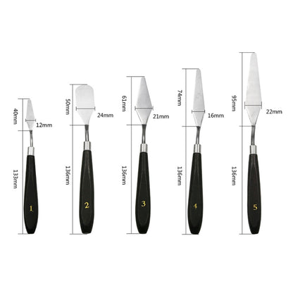 5 in 1 QST EXPRESS Art Supplies Paint Toning Stainless Steel Scraper, 5 in 1 (Black)