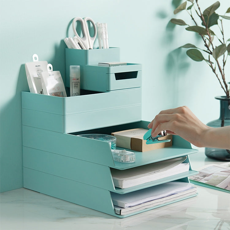 Desktop Removable A4 Assembled File Storage Box, 0115-1 (Blue Green), 0115-1 (Grey White)