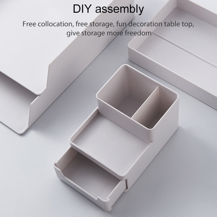 Desktop Removable A4 Assembled File Storage Box, 0115-1 (Blue Green), 0115-1 (Grey White)