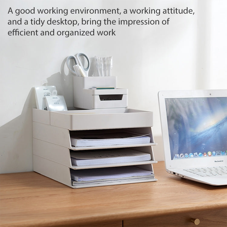 Desktop Removable A4 Assembled File Storage Box, 0115-1 (Blue Green), 0115-1 (Grey White)