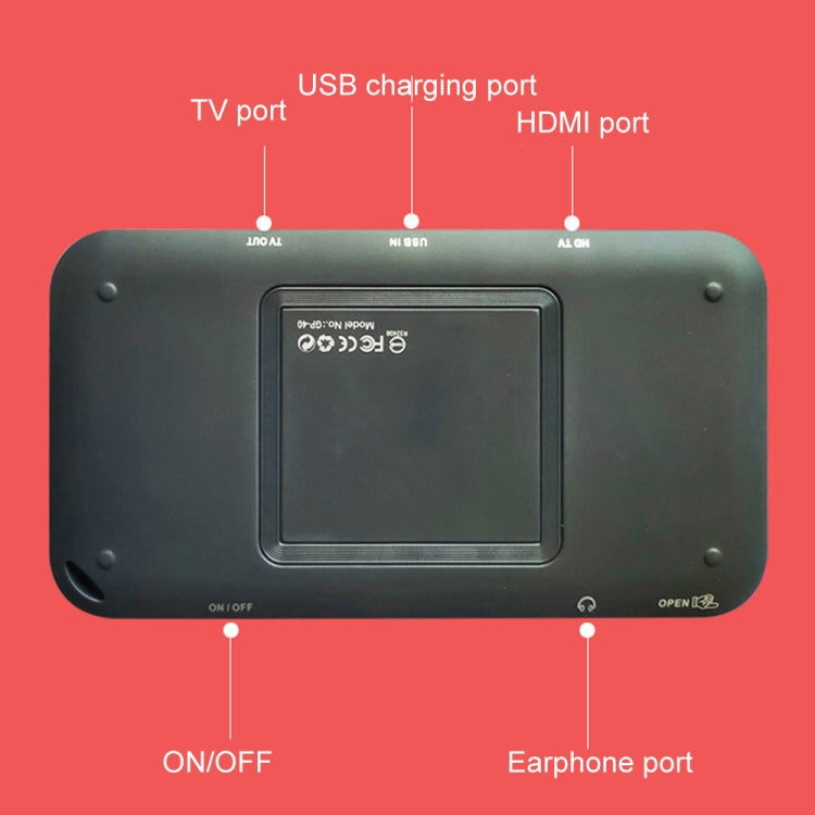مشغل ألعاب محمول باليد RS-52FC PSP مقاس 4.0 بوصة، يدعم 208 لعبة كلاسيكية من NES