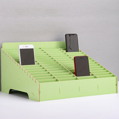 Wooden Multi-cell Mobile Phone Film Stand Desktop Display Rack, 60 Grids, Size: 41.7x34.5x23cm, 60 Grids, Pink, 60 Grids, Green, 60 Grids, Blue