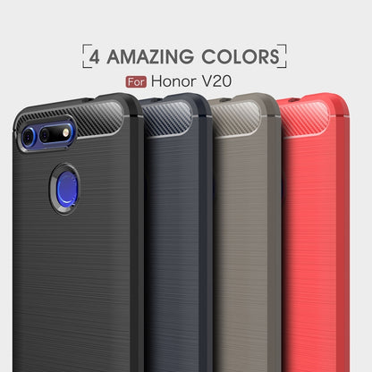 Brushed Texture Carbon Fiber Shockproof TPU Case for Huawei Honor View 20, For Huawei Honor View 20, For Honor View 20