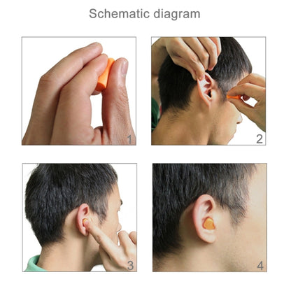 Ten Pairs Non-toxic Orange Soft Memory Foam Material Earplug for Sleeping