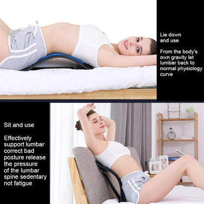 Lumbar Traction Stretching Device Posture Corrector Waist Support Spine Pain Relief Back Massage Stretcher, Black Purple, Black Red, Red White, White Green, White Blue, White Purple, Black Green, Black Blue