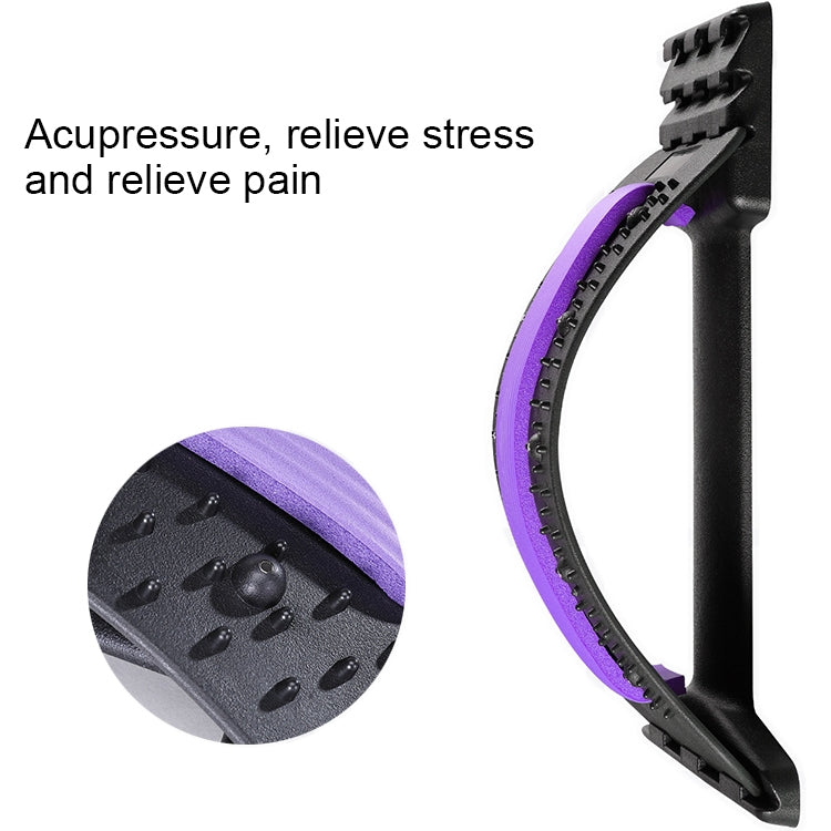 Lumbar Traction Stretching Device Posture Corrector Waist Support Spine Pain Relief Back Massage Stretcher, Black Purple, Black Red, Red White, White Green, White Blue, White Purple, Black Green, Black Blue