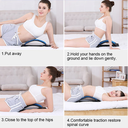 Lumbar Traction Stretching Device Posture Corrector Waist Support Spine Pain Relief Back Massage Stretcher, Black Purple, Black Red, Red White, White Green, White Blue, White Purple, Black Green, Black Blue