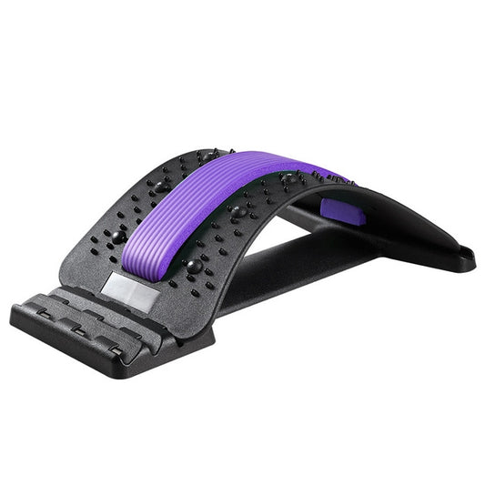 Lumbar Traction Stretching Device Posture Corrector Waist Support Spine Pain Relief Back Massage Stretcher, Black Purple, Black Red, Red White, White Green, White Blue, White Purple, Black Green, Black Blue