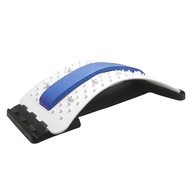 Lumbar Traction Stretching Device Posture Corrector Waist Support Spine Pain Relief Back Massage Stretcher, Black Purple, Black Red, Red White, White Green, White Blue, White Purple, Black Green, Black Blue