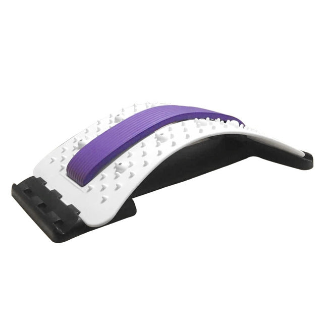 Lumbar Traction Stretching Device Posture Corrector Waist Support Spine Pain Relief Back Massage Stretcher, Black Purple, Black Red, Red White, White Green, White Blue, White Purple, Black Green, Black Blue