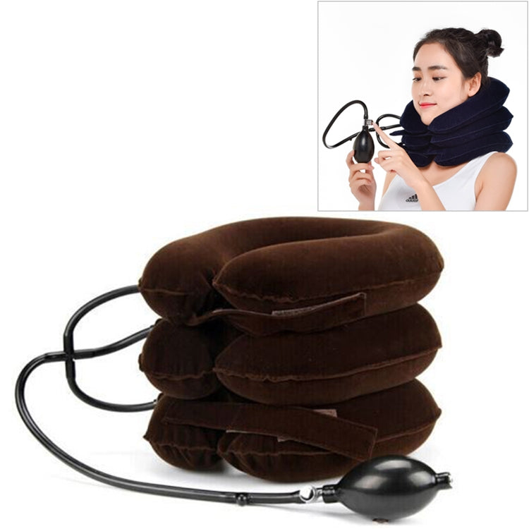 Household Full Cashmere Cervical Traction Instrument Neck Protection Inflatable Cervical Spine Massage Instrument, Full Cashmere (Black), Full Cashmere (Coffee), Full Cashmere (Grey), Full Cashmere (Blue), Full Cashmere (Purple), Full Cashmere (Rose Red)