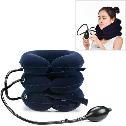 Household Full Cashmere Cervical Traction Instrument Neck Protection Inflatable Cervical Spine Massage Instrument, Full Cashmere (Black), Full Cashmere (Coffee), Full Cashmere (Grey), Full Cashmere (Blue), Full Cashmere (Purple), Full Cashmere (Rose Red)