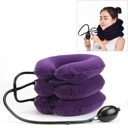 Household Full Cashmere Cervical Traction Instrument Neck Protection Inflatable Cervical Spine Massage Instrument, Full Cashmere (Black), Full Cashmere (Coffee), Full Cashmere (Grey), Full Cashmere (Blue), Full Cashmere (Purple), Full Cashmere (Rose Red)