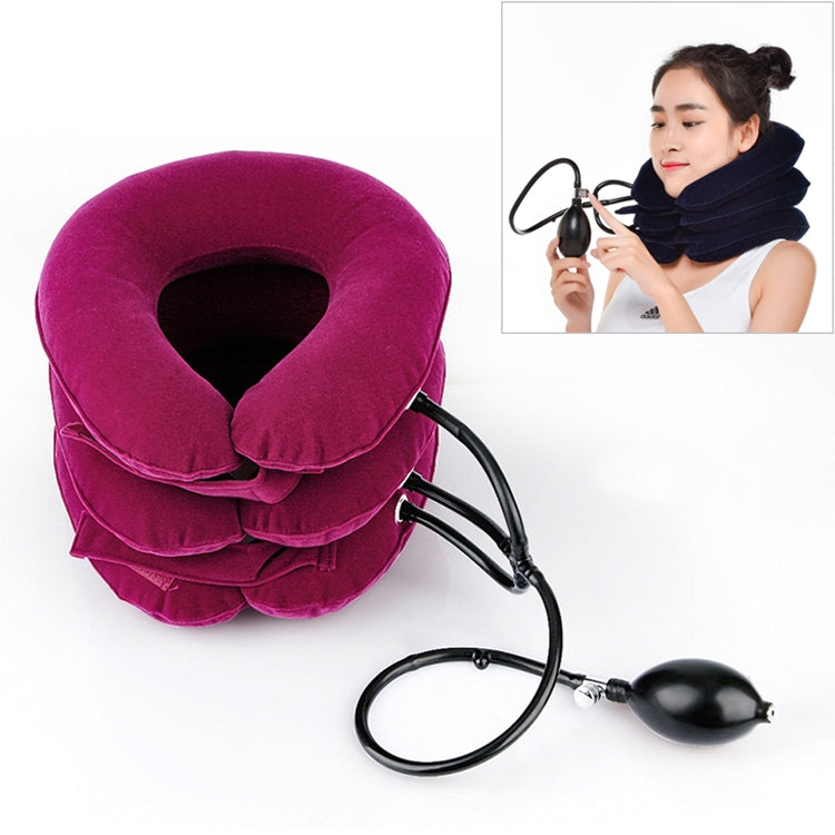 Household Full Cashmere Cervical Traction Instrument Neck Protection Inflatable Cervical Spine Massage Instrument, Full Cashmere (Black), Full Cashmere (Coffee), Full Cashmere (Grey), Full Cashmere (Blue), Full Cashmere (Purple), Full Cashmere (Rose Red)