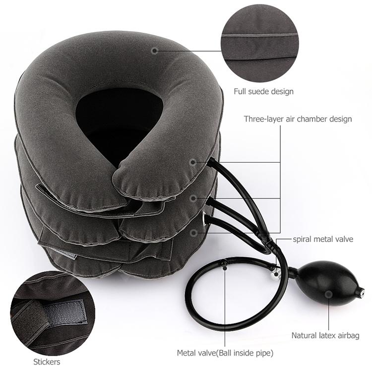 Household Full Cashmere Cervical Traction Instrument Neck Protection Inflatable Cervical Spine Massage Instrument, Full Cashmere (Black), Full Cashmere (Coffee), Full Cashmere (Grey), Full Cashmere (Blue), Full Cashmere (Purple), Full Cashmere (Rose Red)
