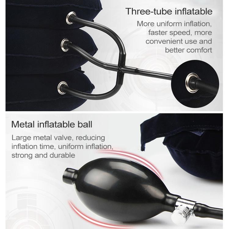 Household Full Cashmere Cervical Traction Instrument Neck Protection Inflatable Cervical Spine Massage Instrument, Full Cashmere (Black), Full Cashmere (Coffee), Full Cashmere (Grey), Full Cashmere (Blue), Full Cashmere (Purple), Full Cashmere (Rose Red)