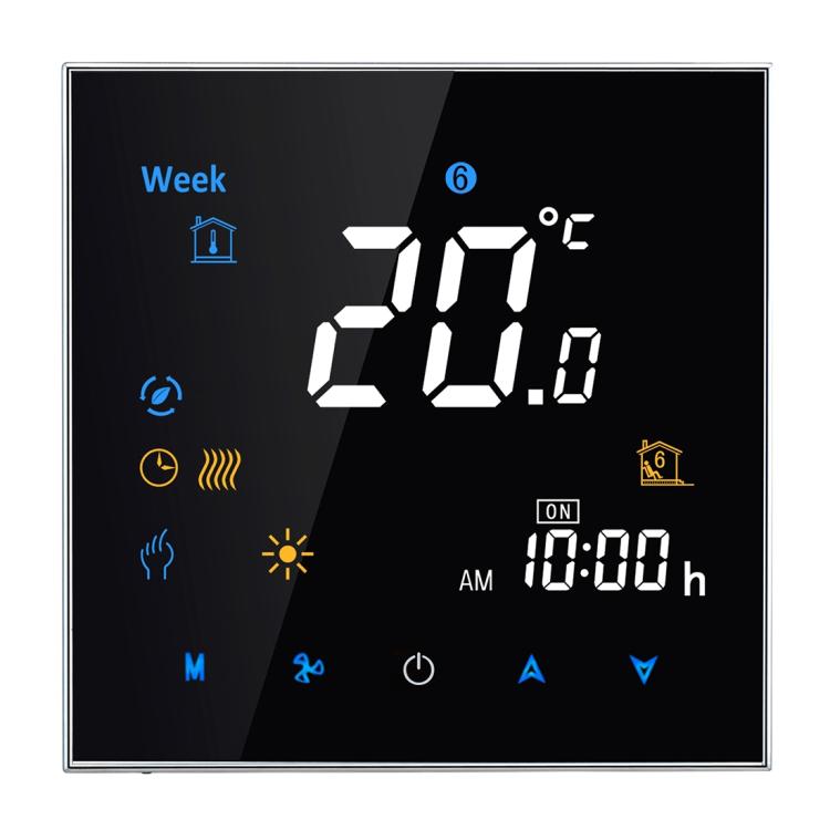 BHT-3001 16A Load Electronic Heating Type LCD Digital Heating Room Thermostat with Sensor, Display Clock / Temperature  / Time / Week / Heat etc., BHT-3001 16A (Black), BHT-3001 16A (White)