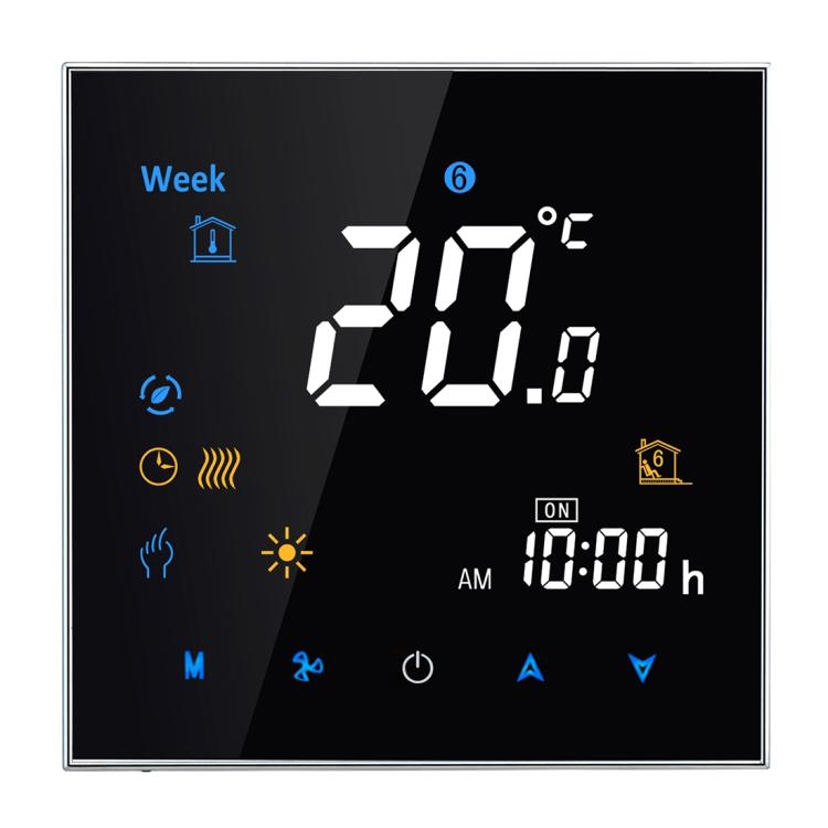 BHT-3001 16A Load Electronic Heating Type LCD Digital Heating Room Thermostat with Sensor, Display Clock / Temperature  / Time / Week / Heat etc., BHT-3001 16A (Black), BHT-3001 16A (White)