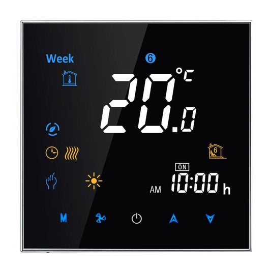 BHT-3001 16A Load Electronic Heating Type LCD Digital Heating Room Thermostat with Sensor, Display Clock / Temperature  / Time / Week / Heat etc., BHT-3001 16A (Black), BHT-3001 16A (White)