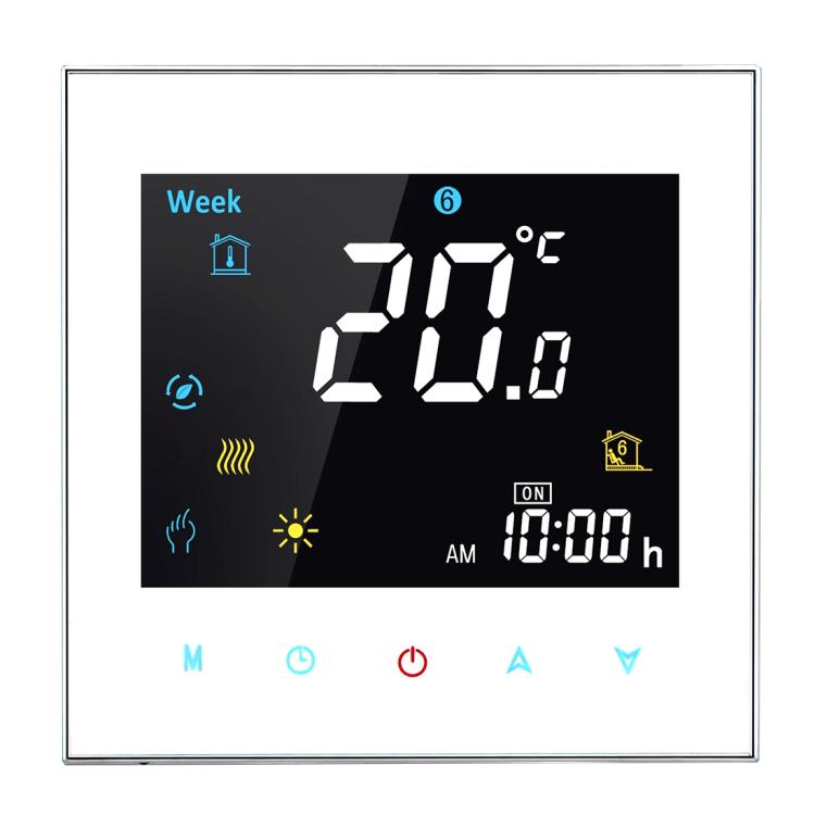 BHT-3001 16A Load Electronic Heating Type LCD Digital Heating Room Thermostat with Sensor, Display Clock / Temperature  / Time / Week / Heat etc., BHT-3001 16A (Black), BHT-3001 16A (White)