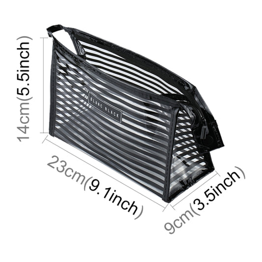 Stripe Style Portable Travel Cosmetic Organizer Bag, Size: 23*14*9cm, Random Color Delivery, Stripe Style Cosmetic Organizer