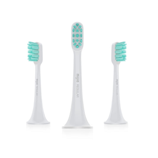 3 PCS Original Xiaomi Mijia Regular Replacement Brush Heads for Xiaomi Ultrasonic Electric Toothbrush (HC6109), Brush Heads Green