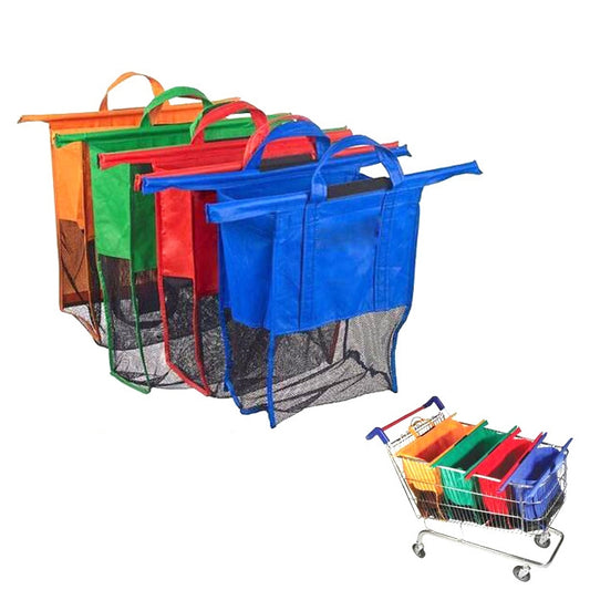4 PCS / Set Supermarket Trolley Bags Non-Woven Portable Shopping Bags, Shopping Bags