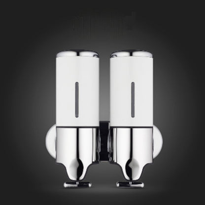 Dual Hotel Shower Manual Dispenser Wall Mounted Washing Liquid Shampoo Soap Bottle, Capacity: 1000ml, 1000ml/Silver, 1000ml/Black, 1000ml/Gold, 1000ml/Transparent, 1000ml/White, 1000ml/Dark Red