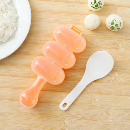 Cute Style Food-grade Sushi Rice Ball Shaker Mold with Spoon for Kids, Random Color Delivery, Spoon Shape