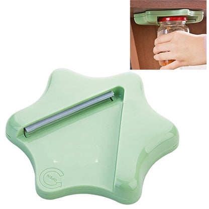 Effortless Bottle Can Opener Under the Kitchen Cabinet Countertop Lid Remover, GX-4003 (Green)