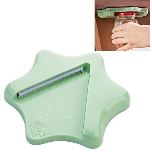Effortless Bottle Can Opener Under the Kitchen Cabinet Countertop Lid Remover, GX-4003 (Green)