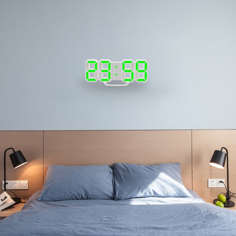Multi-Function Large 3D LED Digital Wall Alarm Clock with Snooze Function, 12/24 Hours Display for Home, Kitchen, Office, DC 5V, CE Certificated, White Body White Characters, White Body Green Characters, White Body Blue Characters����������������������...